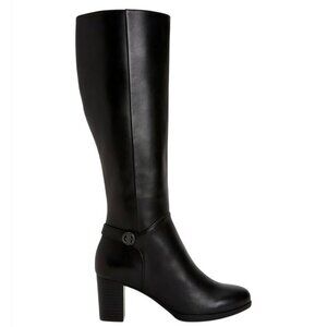GIANI BERNINI / Adonnysl / Leather  / Tall / Knee-High / Boots / Black 9.5M Wide